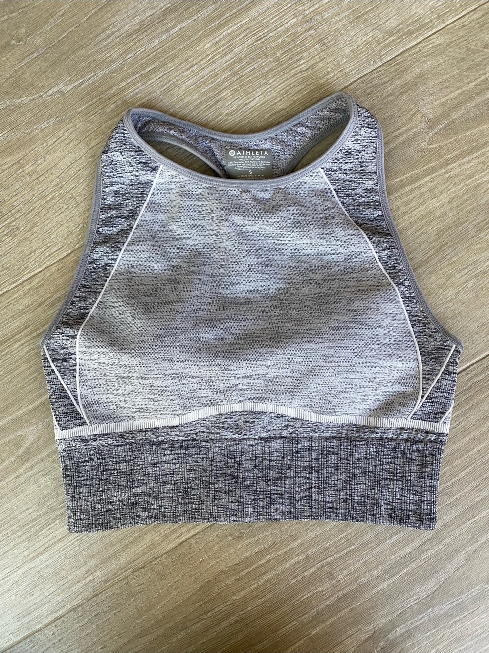 Athleta Seamless High Neck Longline Sports Bra Gray Size Small
